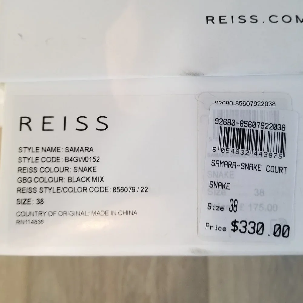 *NEW*REISS SAMARA LEATHER  SNAKE SIZE EU38 US 7.5 - Picture 9 of 9